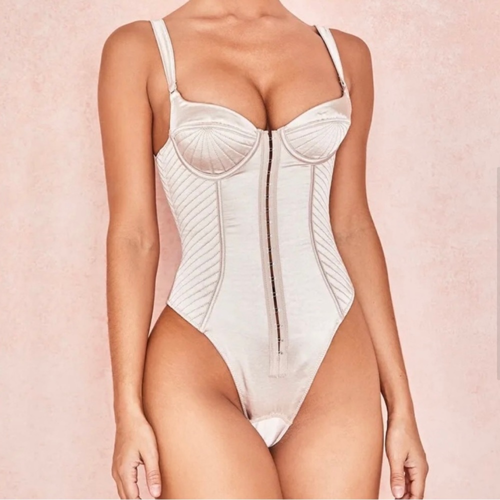 House of CB Sabrine Satin Quilted Bodysuit